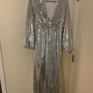 Silver sequin dress original $90